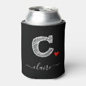 Retro Sketch Monogram Letter C, Can Cooler Dosenkühler (Kanne Vorderseite)