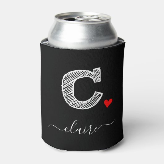 Retro Sketch Monogram Letter C, Can Cooler Dosenkühler (Kanne Vorderseite)