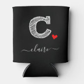Retro Sketch Monogram Letter C, Can Cooler Dosenkühler (Vorderseite)