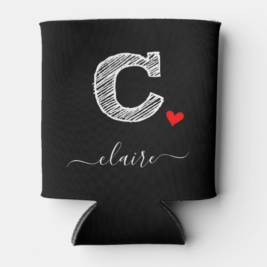 Retro Sketch Monogram Letter C, Can Cooler Dosenkühler (Vorderseite)