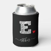 Retro Sketch Monogram Letter E, Can Cooler Dosenkühler (Kanne Vorderseite)