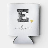 Retro Sketch Monogram Letter E, Can Cooler Dosenkühler (Vorderseite)
