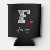 Retro Sketch Monogram Letter F, Can Cooler Dosenkühler (Vorderseite)