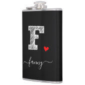 Retro Sketch Monogram Letter F, Flask Flachmann (Links)