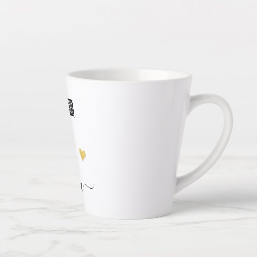 Retro Sketch Monogram Letter F, Latte Tasse (Rechts)