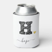 Retro Sketch Monogram Letter H, Can Cooler Dosenkühler (Kanne Vorderseite)