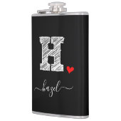 Retro Sketch Monogram Letter H, Flask Flachmann (Links)