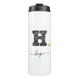 Retro Sketch Monogram Letter H, Thermischer Tumble Thermosbecher
