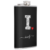 Retro Sketch Monogram Letter I, Flask Flachmann (Rechts)