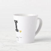 Retro Sketch Monogram Letter I, Latte Tasse (Rechte Ecke)