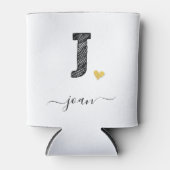 Retro Sketch Monogram Letter J, Can Cooler Dosenkühler (Vorderseite)
