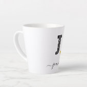 Retro Sketch Monogram Letter J, Latte Tasse (Linke Ecke)