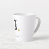 Retro Sketch Monogram Letter J, Latte Tasse (Rechte Ecke)
