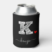 Retro Sketch Monogram Letter K, Can Cooler Dosenkühler (Kanne Vorderseite)