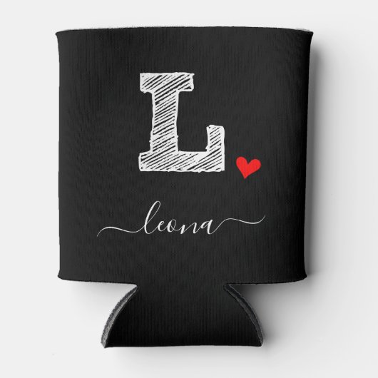 Retro Sketch Monogram Letter L, Can Cooler Dosenkühler (Vorderseite)