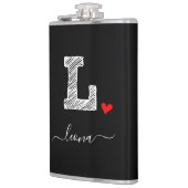 Retro Sketch Monogram Letter L, Flask Flachmann (Links)