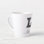 Retro Sketch Monogram Letter L, Latte Tasse (Linke Ecke)