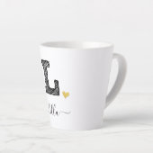 Retro Sketch Monogram Letter L, Latte Tasse (Rechte Ecke)