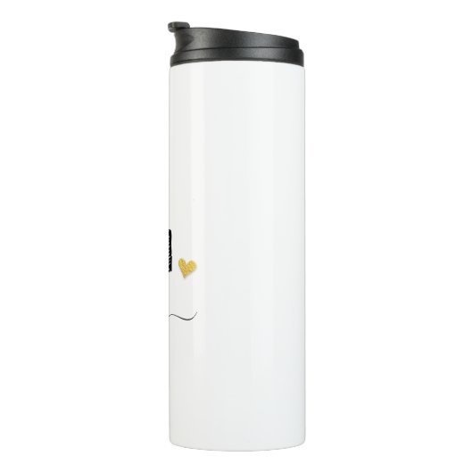 Retro Sketch Monogram Letter L, Thermal Tumbler Thermosbecher (Nach rechts gedreht)