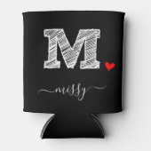 Retro Sketch Monogram Letter M, Can Cooler Dosenkühler (Vorderseite)