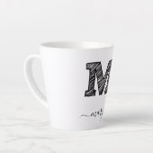 Retro Sketch Monogram Letter M, Latte Tasse (Linke Ecke)