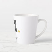 Retro Sketch Monogram Letter M, Latte Tasse (Rechts)