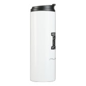 Retro Sketch Monogram Letter M, Thermal Tumbler Thermosbecher (Nach links gedreht)