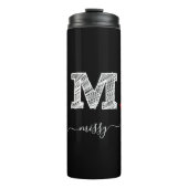 Retro Sketch Monogram Letter M, Thermal Tumbler Thermosbecher (Vorderseite)