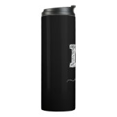 Retro Sketch Monogram Letter M, Thermal Tumbler Thermosbecher (Nach links gedreht)