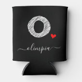 Retro Sketch Monogram Letter O, Can Cooler Dosenkühler (Vorderseite)