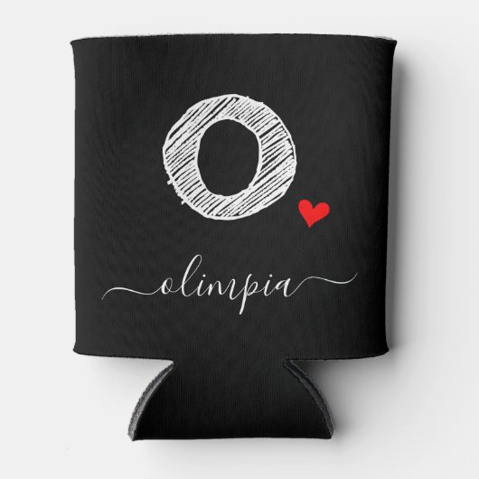 Retro Sketch Monogram Letter O, Can Cooler Dosenkühler (Vorderseite)