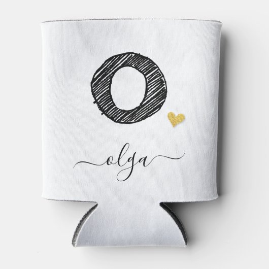 Retro Sketch Monogram Letter O, Can Cooler Dosenkühler (Vorderseite)