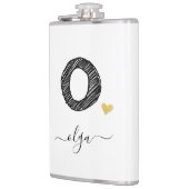 Retro Sketch Monogram Letter O, Flask Flachmann (Links)