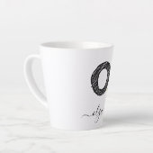 Retro Sketch Monogram Letter O, Latte Tasse (Linke Ecke)