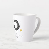 Retro Sketch Monogram Letter O, Latte Tasse (Rechte Ecke)
