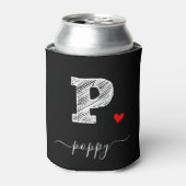 Retro Sketch Monogram Letter P, Can Cooler Dosenkühler (Kanne Vorderseite)