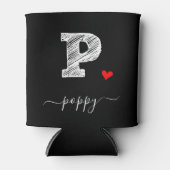 Retro Sketch Monogram Letter P, Can Cooler Dosenkühler (Vorderseite)