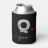 Retro Sketch Monogram Letter Q, Can Cooler Dosenkühler (Kanne Vorderseite)