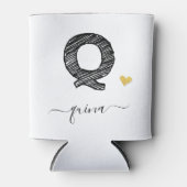 Retro Sketch Monogram Letter Q, Can Cooler Dosenkühler (Vorderseite)