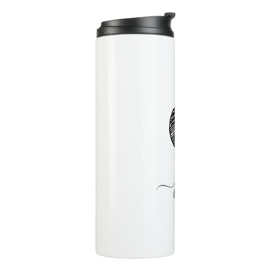 Retro Sketch Monogram Letter Q, Thermal Tumbler Thermosbecher (Nach links gedreht)