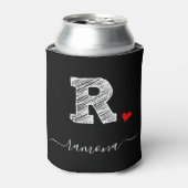 Retro Sketch Monogram Letter R, Can Cooler Dosenkühler (Kanne Vorderseite)