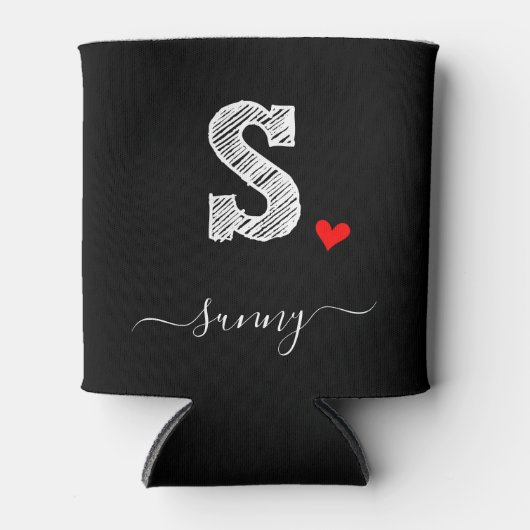 Retro Sketch Monogram Letter S, Can Cooler Dosenkühler (Vorderseite)