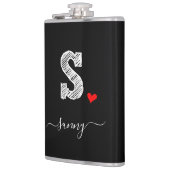 Retro Sketch Monogram Letter S, Flask Flachmann (Links)