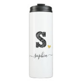 Retro Sketch Monogram Letter S, Thermal Tumbler Thermosbecher (Vorderseite)