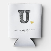 Retro Sketch Monogram Letter U, Can Cooler Dosenkühler (Vorderseite)
