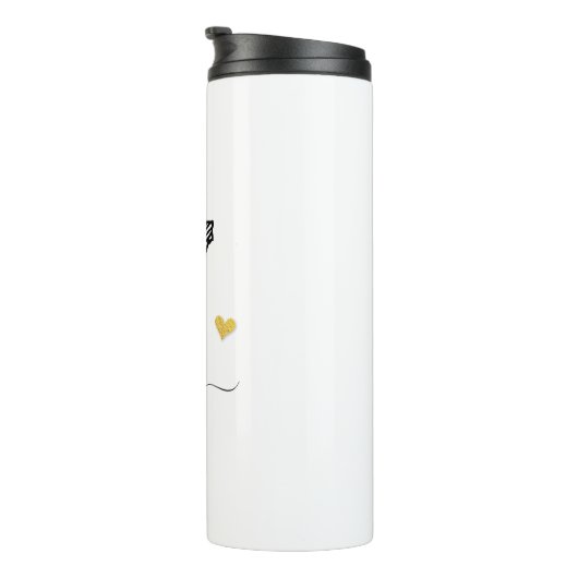 Retro Sketch Monogram Letter V, Thermal Tumbler Thermosbecher (Nach rechts gedreht)