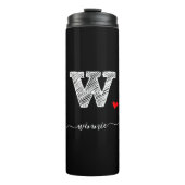 Retro Sketch Monogram Letter W, Thermal Tumbler Thermosbecher (Vorderseite)