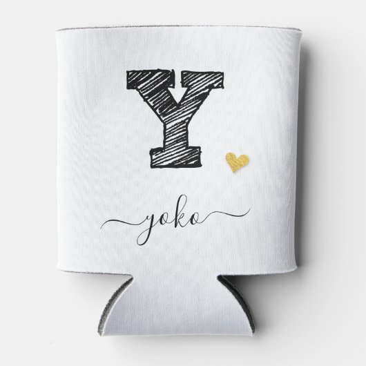 Retro Sketch Monogram Letter Y, Can Cooler Dosenkühler (Vorderseite)