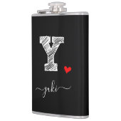 Retro Sketch Monogram Letter Y, Flask Flachmann (Links)