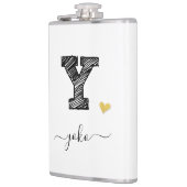 Retro Sketch Monogram Letter Y, Flask Flachmann (Links)